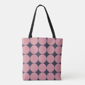 Modern Stijlvolle Roze Polka Dot Tote Bag (Achterkant)