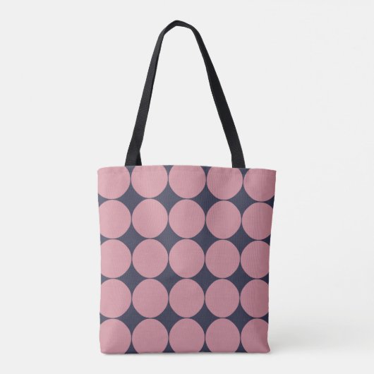 Modern Stijlvolle Roze Polka Dot Tote Bag (Achterkant)