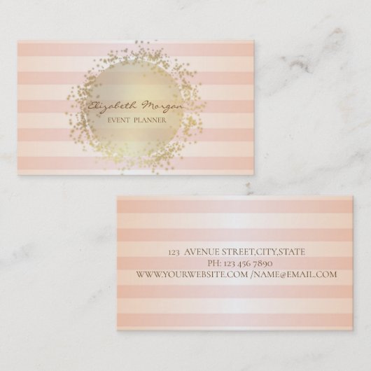 Modern stijlvolle striped, Gold Visitekaartje (Voorkant / Achterkant)