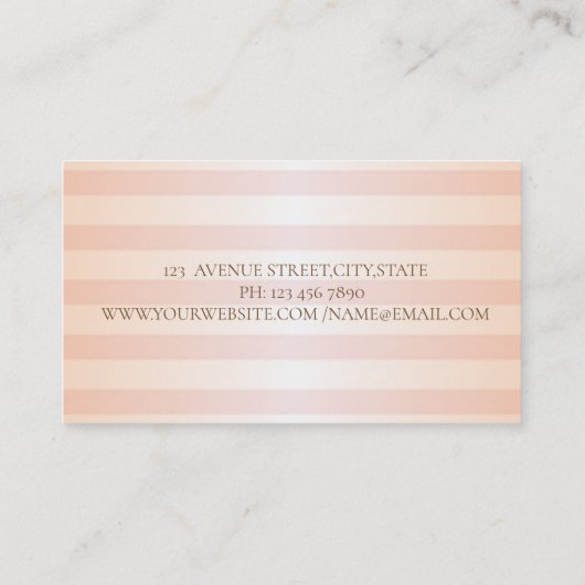 Modern stijlvolle striped, Gold Visitekaartje (Achterkant)