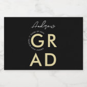 Modern stijlvolle zwarte Graduation Party Likeurfles Etiket (Enkel label)