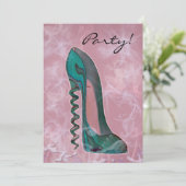 Modern Stiletto Shoe Art Invitation Kaart (Staand voorkant)