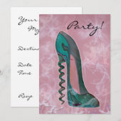 Modern Stiletto Shoe Art Invitation Kaart (Voorkant / Achterkant)