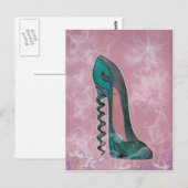 Modern Stiletto shoe corkschroef Briefkaart (Voorkant / Achterkant)