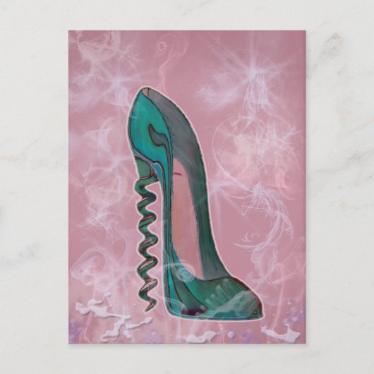Modern Stiletto shoe corkschroef Briefkaart (Voorkant)