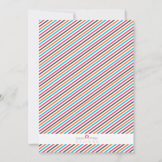 Modern Sting Ray Roze en Sinaasappel Uitnodigen Kaart (Achterkant)