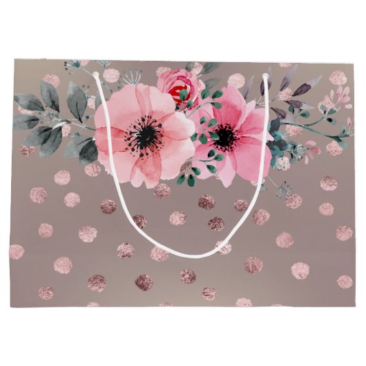 Modern, Stippen, bloemen Groot Cadeauzakje (Achterkant)