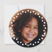 Modern Stippen Frame Rode Ornament 2 Foto Feestdagenkaart (Achterkant)