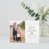 Modern Stippen Kerstfoto Briefkaart (Staand voorkant)