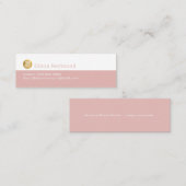 Modern Stof-Roze Klein Logo Mini Visitekaartje (Voorkant / Achterkant)