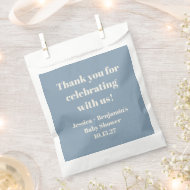 Modern stoffig blauw Baby shower op maat bedankt Bedankzakje