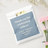 Modern stoffig blauw Baby shower op maat bedankt Bedankzakje (Gezegeld)