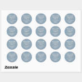 Modern stoffig blauw Baby shower op maat bedankt Ronde Sticker (Vel)