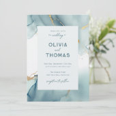 Modern Stoffig Blauw Blauwgroen Elegant Lijst Stra Kaart (Staand voorkant)