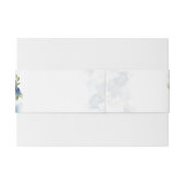 Modern Stoffig Blauw Bloemen Elegant Bruiloft Uitnodigingen Wikkel (Achterkant Voorbeeld)