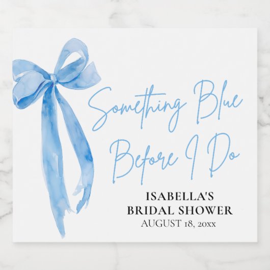 Modern stoffig blauw boog iets blauw Vrijgezellenf Sparkling Wijnetiket (Enkel label)