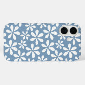 Modern stoffig blauw chique meisjesbloempatroon Case-Mate iPhone case (Achterkant (horizontaal))