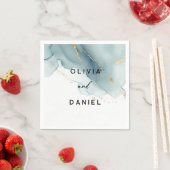 Modern Stoffig Blauw Goud Elegant Chique Strand Br Servet (Insitu)