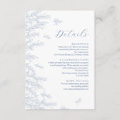 Modern stoffig blauw Minimal Leaves Wedding Detail Informatiekaartje (Voorkant)
