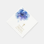 Modern stoffig blauw Waterverf Bloemen Heilige Com Servet (Hoek)