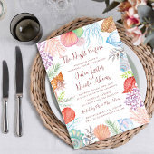 Modern stoffig blauw Zee Shell Beach repetitie din Kaart