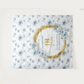 Modern stoffig blauw zoet 16 goud glitter tapijt wandkleed (Voorkant (horizontaal))