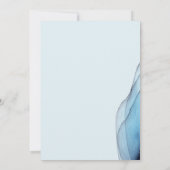 Modern, stoffig blauwe marineblauw save the date (Achterkant)