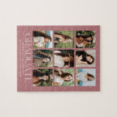 Modern stoffig Roos 9 Photo Collage Afstuderen Legpuzzel (Horizontaal)