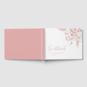 Modern stoffig roos Bloemen bruiloft gastenboek (Volledig)