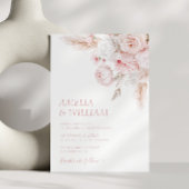 modern stoffig roos bloemen bruiloft Uitnodiging