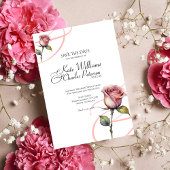 Modern stoffig roos blush bruiloft uitnodiging