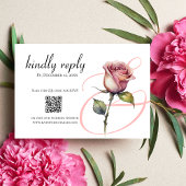 Modern stoffig roos blush bruiloft uitnodiging RSV Informatiekaartje