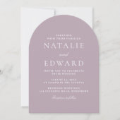 Modern stoffig Roos en Mauve Modern Arch Wedding Kaart (Voorkant)