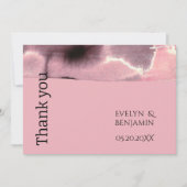 Modern stoffig Roos en zwart Bedankkaart (Voorkant)