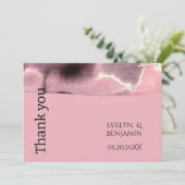 Modern stoffig Roos en zwart Bedankkaart (Staand voorkant)