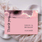 Modern stoffig Roos en zwart Bedankkaart