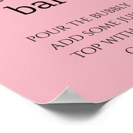 Modern, stoffig Roos en zwarte Mimosa bar Poster (Hoek)