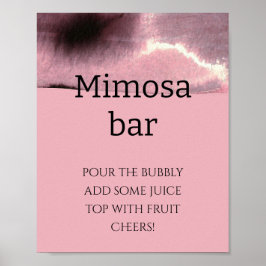 Modern, stoffig Roos en zwarte Mimosa bar Poster