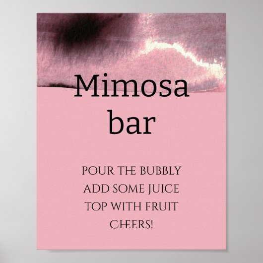 Modern, stoffig Roos en zwarte Mimosa bar Poster (Voorkant)