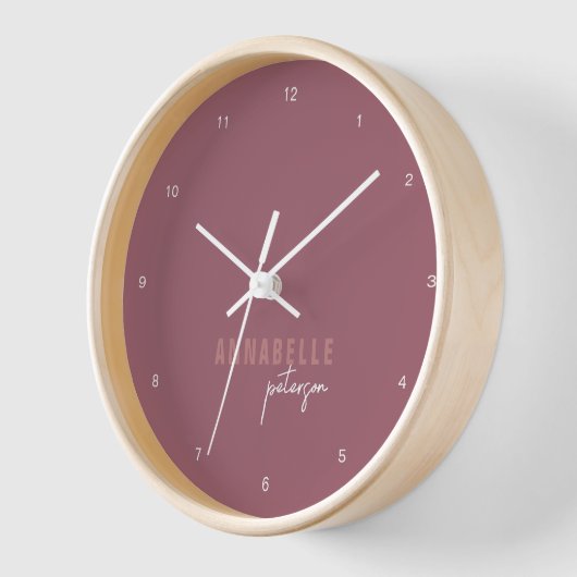 Modern stoffig Roos Minimal Script gepersonaliseer (Hoek)