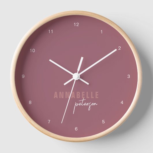 Modern stoffig Roos Minimal Script gepersonaliseer (Voorkant)