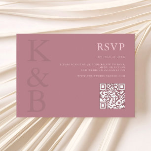 Modern stoffig Roos monogram minimalistische bruil RSVP Kaartje