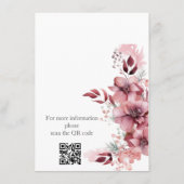 Modern stoffig Roos roze bruiloft Informatiekaartje (Achterkant)
