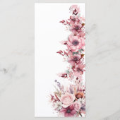 Modern stoffig Roos roze bruiloft Menu (Achterkant)