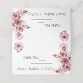 Modern stoffig Roos roze bruiloft Plaatskaartje (Buitenkant ongevouwen)