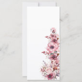 Modern stoffig Roos roze bruiloft programma (Achterkant)