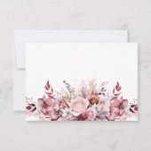 Modern stoffig Roos roze bruiloft RSVP Kaartje (Achterkant)