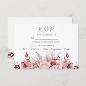 Modern stoffig Roos roze bruiloft RSVP Kaartje (Voorkant / Achterkant)