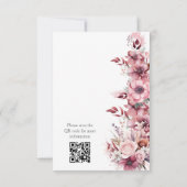 Modern stoffig Roos roze bruiloft RSVP Kaartje (Achterkant)