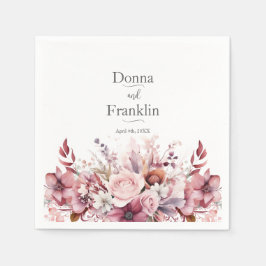 Modern stoffig Roos roze bruiloft Servet